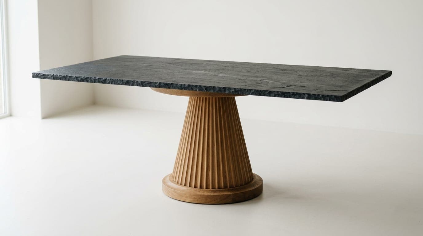 Cantilevered Travertine Desk